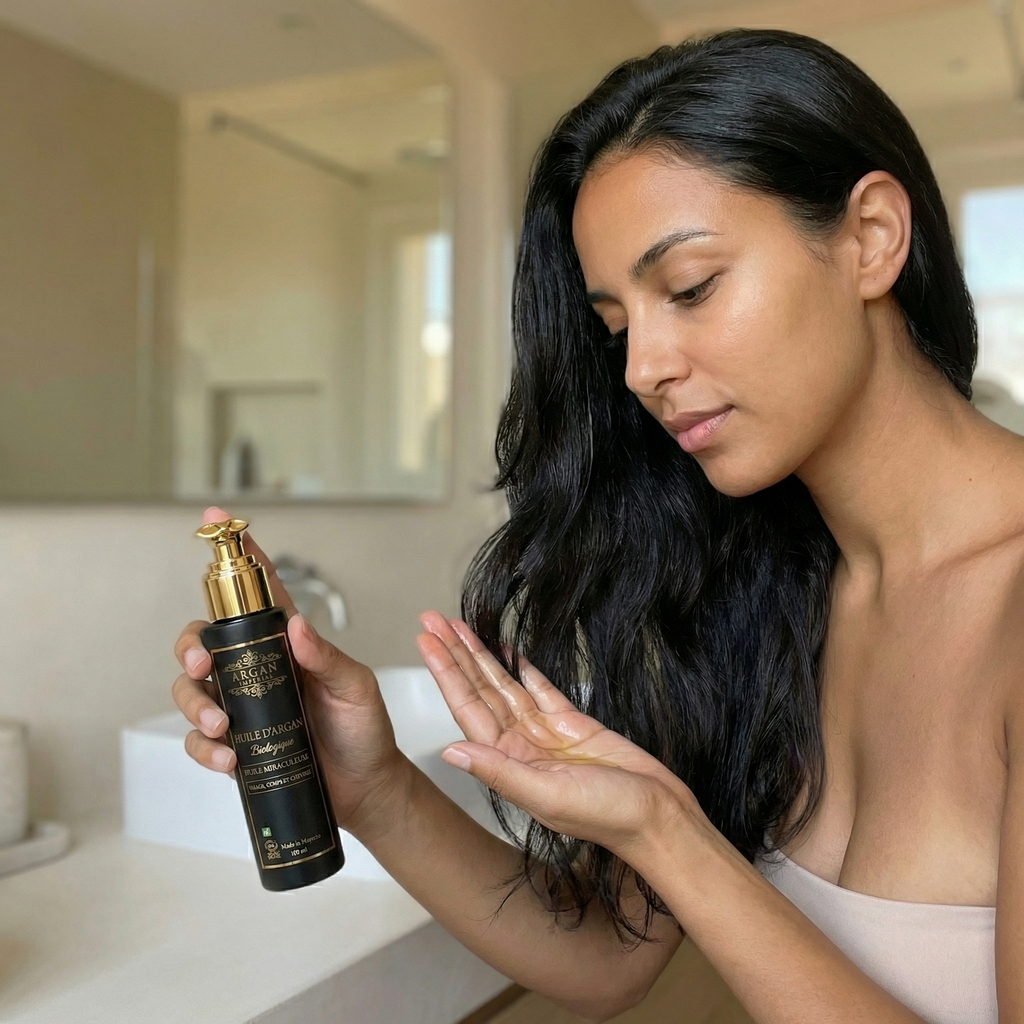 Appliquez l’huile sur les cheveux